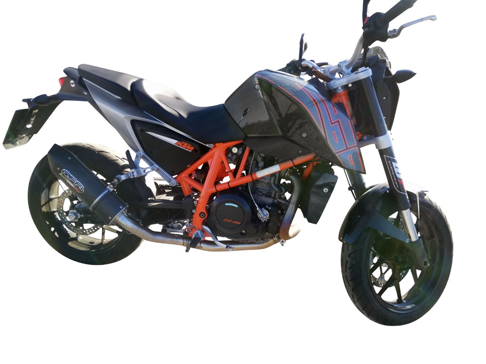 Pot echappement compatible avec Ktm Duke 690 2017-2020, Furore Evo4 Nero, Échappement légal, homologué,silencieux avec db killer amovible et tuyau de liaison spécifique 