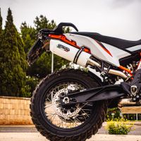 Pot echappement compatible avec Ktm Duke 890 2021-2024, Albus Evo4, Échappement légal, homologué,silencieux avec db killer amovible et tuyau de liaison spécifique 