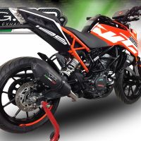 GPR pot echappement compatible avec  Ktm Duke 390 2017-2020, New Grand Prix Evo Black Titanium, Échappement légal, homologué,silencieux avec db killer amovible et tuyau de liaison spécifique 