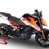 Pot echappement compatible avec Ktm Duke 390 2017-2020, M3 Black Titanium, Échappement légal, homologué,silencieux avec db killer amovible et tuyau de liaison spécifique 
