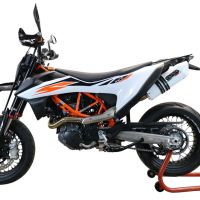 Pot echappement compatible avec Ktm Enduro 690 R 2019-2020, Albus Evo4, Pot Échappement slip-on homologué, légal, avec db killer amovible, tuyau de liaison et catalyseur 