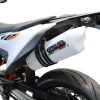 Pot echappement compatible avec Ktm Enduro 690 R 2019-2020, Albus Evo4, Pot Échappement slip-on homologué, légal, avec db killer amovible, tuyau de liaison et catalyseur 