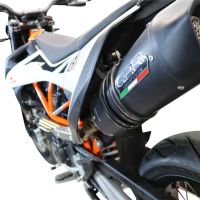 Pot echappement compatible avec Ktm Smc 690 R 2019-2020, Furore Nero, Pot echappement racing,silencieux avec db killer et des tuyaux de liaison sans homologation 