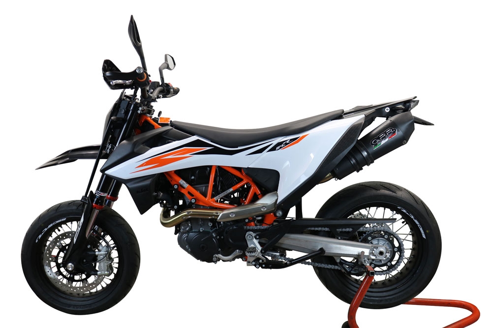 GPR pot echappement compatible avec  Ktm Enduro 690 R 2021-2024, New Grand Prix Evo Black Titanium, Pot Échappement slip-on homologué, légal, avec db killer amovible, tuyau de liaison et catalyseur 