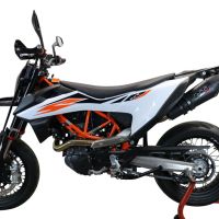 GPR pot echappement compatible avec  Ktm Enduro 690 R 2021-2024, New Grand Prix Evo Black Titanium, Pot Échappement slip-on homologué, légal, avec db killer amovible, tuyau de liaison et catalyseur 