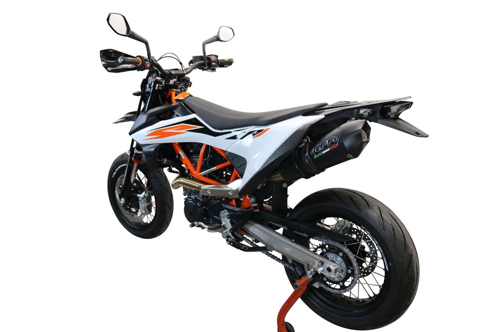 GPR pot echappement compatible avec  Ktm Enduro 690 R 2021-2024, New Grand Prix Evo Black Titanium, Pot Échappement slip-on homologué, légal, avec db killer amovible, tuyau de liaison et catalyseur 