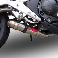 Pot echappement compatible avec Kawasaki Er 6 N - F 2012-2016, Deeptone Inox, Homologué et légal, système d'échappement complet, avec db killer amovible 