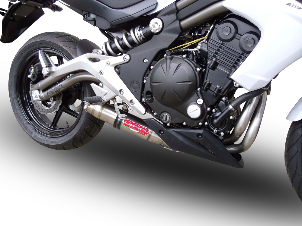 Pot echappement compatible avec Kawasaki Er 6 N - F 2012-2016, Deeptone Inox, Homologué et légal, système d'échappement complet, avec db killer amovible 