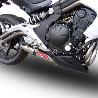 Pot echappement compatible avec Kawasaki Er 6 N - F 2012-2016, Deeptone Inox, Homologué et légal, système d'échappement complet, avec db killer amovible 