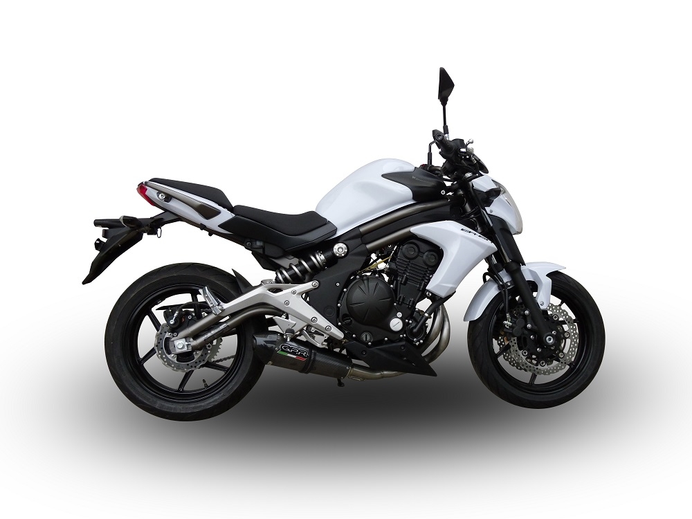 GPR pot echappement compatible avec  Kawasaki Er 6 N - F  2012-2016, New Grand Prix Evo Poppy, Homologué et légal, système d'échappement complet avec catalyseur et db killer amovible 
