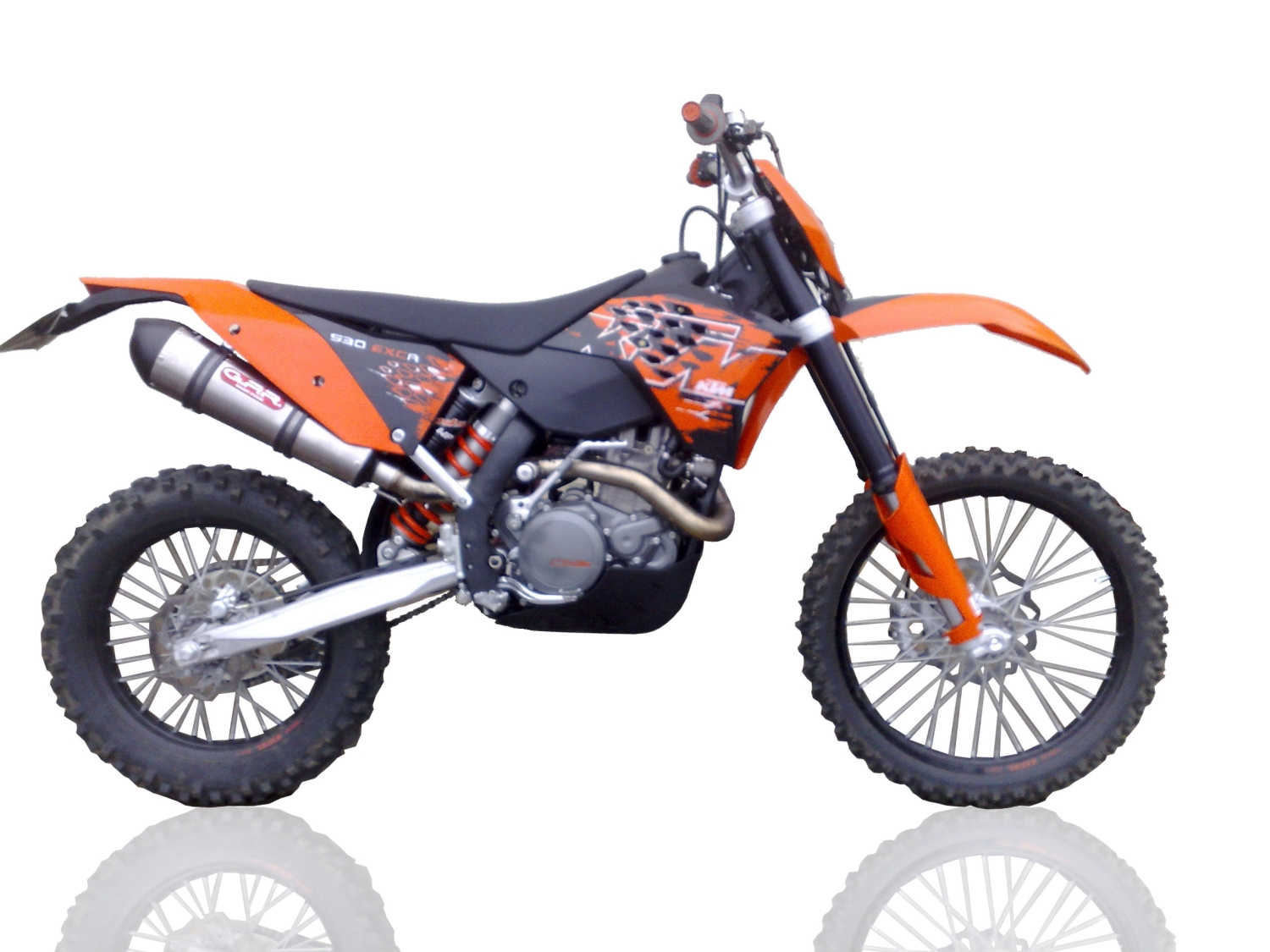 Pot echappement compatible avec Ktm XC-F 350 2011-2015, Gpe Ann. titanium, Échappement légal, homologué,silencieux avec db killer amovible et tuyau de liaison spécifique 