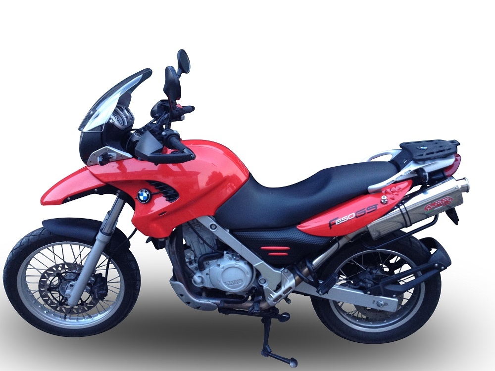 GPR pot echappement compatible avec  Bmw F 650 Gs 2000-2003, Trioval, Échappement légal, homologué,silencieux avec db killer amovible et tuyau de liaison spécifique 