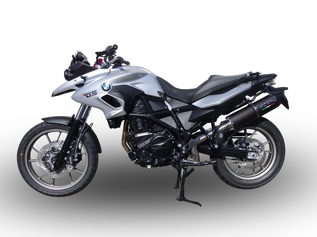 Pot echappement compatible avec Bmw F 700 Gs 2016-2018, Furore Evo4 Nero, Échappement légal, homologué,silencieux avec db killer amovible et tuyau de liaison spécifique 