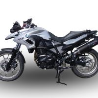Pot echappement compatible avec Bmw F 700 Gs 2016-2018, Furore Evo4 Nero, Échappement légal, homologué,silencieux avec db killer amovible et tuyau de liaison spécifique 