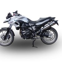 GPR pot echappement compatible avec  Bmw F 700 Gs 2011-2015, New Grand Prix Evo Titanium, Échappement légal, homologué,silencieux avec db killer amovible et tuyau de liaison spécifique 