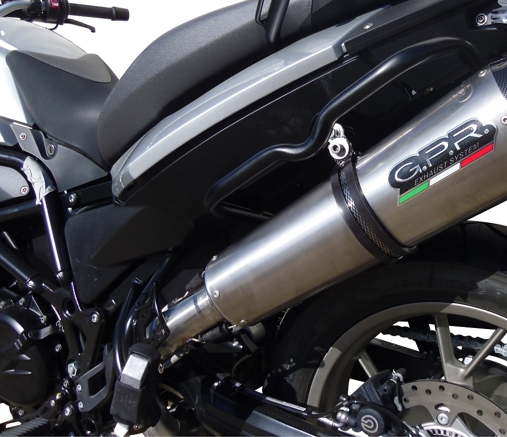 GPR pot echappement compatible avec  Bmw F 700 Gs 2011-2015, New Grand Prix Evo Titanium, Échappement légal, homologué,silencieux avec db killer amovible et tuyau de liaison spécifique 