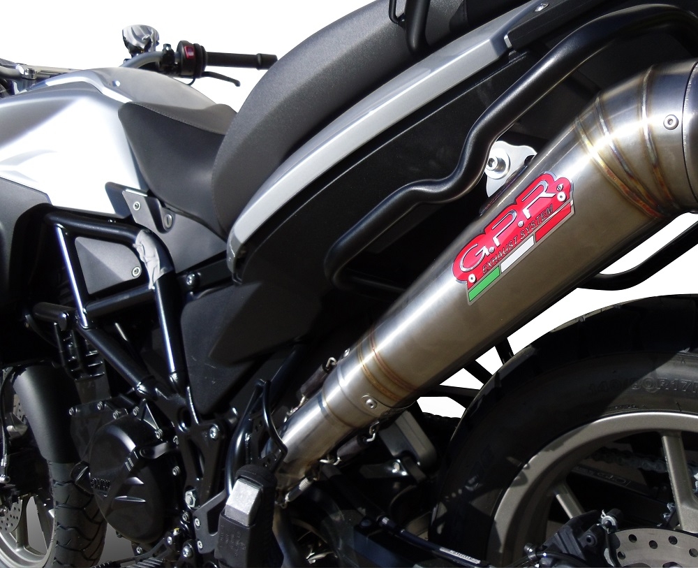 Pot echappement compatible avec Bmw F 700 Gs 2011-2015, Powercone Evo, Échappement légal, homologué,silencieux avec db killer amovible et tuyau de liaison spécifique 