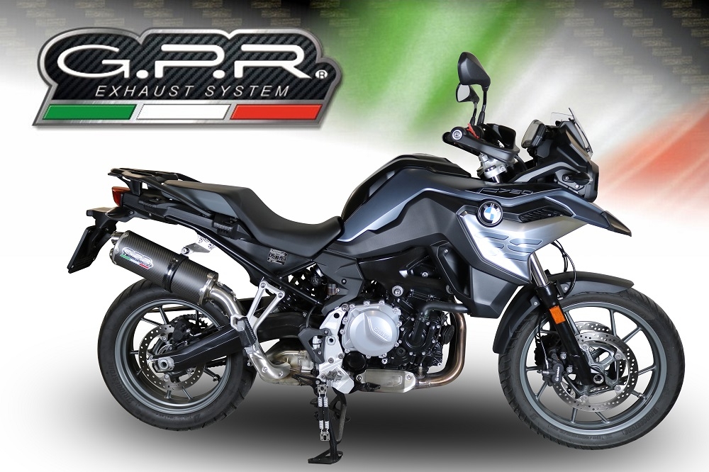 GPR pot echappement compatible avec  Bmw F 750 Gs 2021-2024, Dual Poppy, Échappement légal, homologué,silencieux avec db killer amovible et tuyau de liaison spécifique 