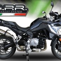 GPR pot echappement compatible avec  Bmw F 750 Gs 2018-2020, New Grand Prix Evo Titanium, Échappement légal, homologué,silencieux avec db killer amovible et tuyau de liaison spécifique 