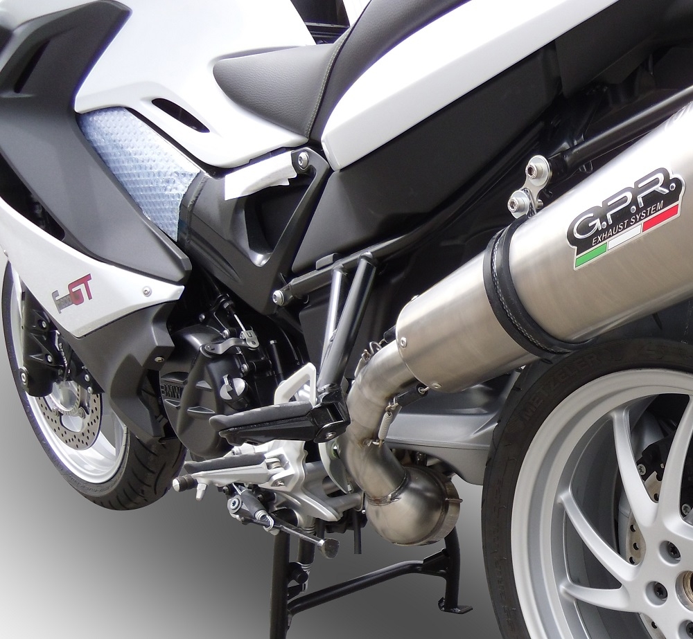 GPR pot echappement compatible avec  Bmw F 800 Gt 2017-2019, New Grand Prix Evo Titanium, Échappement légal, homologué,silencieux avec db killer amovible et tuyau de liaison spécifique 