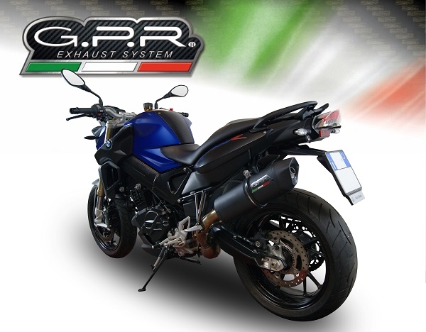 Pot echappement compatible avec Bmw F 800 R 2009-2014, Furore Nero, Échappement légal, homologué,silencieux avec db killer amovible et tuyau de liaison spécifique 
