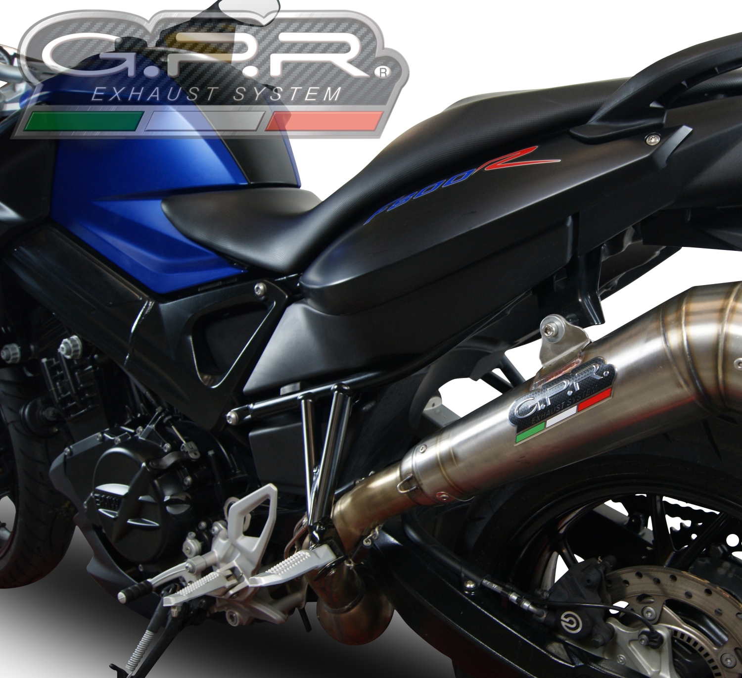 Pot echappement compatible avec Bmw F 800 R 2009-2014, Powercone Evo, Échappement légal, homologué,silencieux avec db killer amovible et tuyau de liaison spécifique 