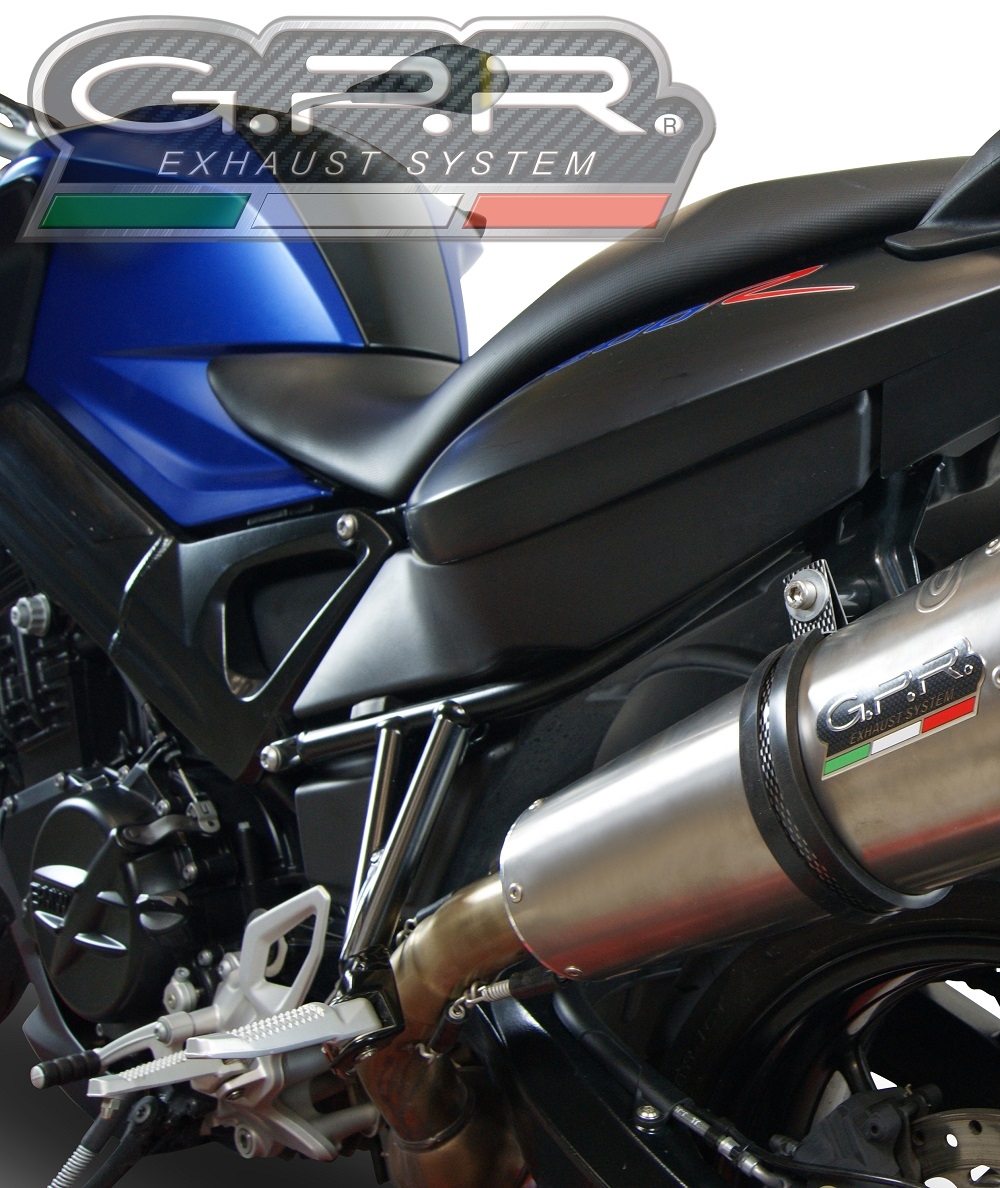 GPR pot echappement compatible avec  Bmw F 800 R 2017-2019, New Grand Prix Evo Titanium, Échappement légal, homologué,silencieux avec db killer amovible et tuyau de liaison spécifique 