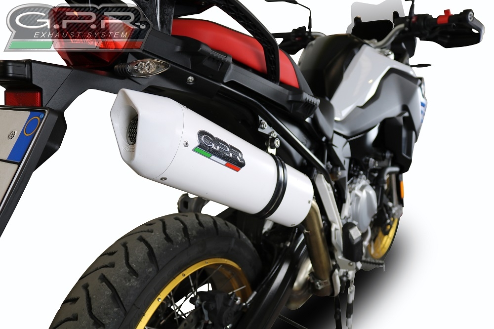 Pot echappement compatible avec Bmw F 900 Gs Adventure 2024-2025, Albus Evo4, Échappement légal, homologué,silencieux avec db killer amovible et tuyau de liaison spécifique 