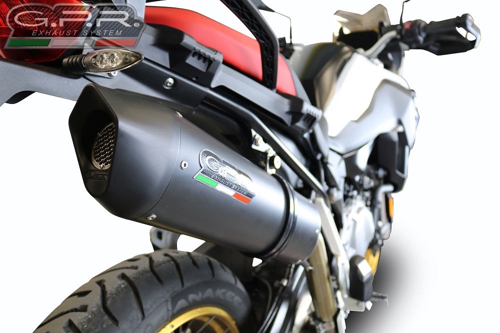 Pot echappement compatible avec Bmw F 900 Gs Adventure 2024-2025, Furore Evo4 Nero, Échappement légal, homologué,silencieux avec db killer amovible et tuyau de liaison spécifique 