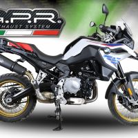 Pot echappement compatible avec Bmw F 850 Gs -Adventure 2018-2020, GP Evo4 Black Titanium, Échappement légal, homologué,silencieux avec db killer amovible et tuyau de liaison spécifique 