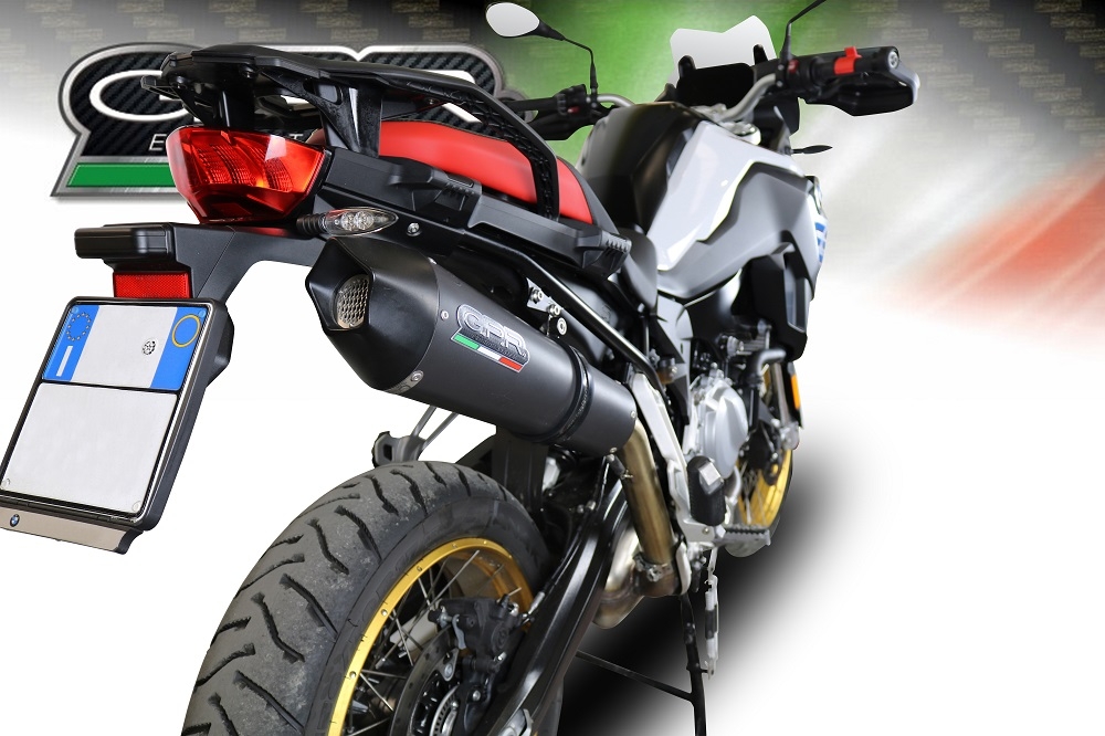 Pot echappement compatible avec Bmw F 850 Gs -Adventure 2018-2020, GP Evo4 Black Titanium, Échappement légal, homologué,silencieux avec db killer amovible et tuyau de liaison spécifique 