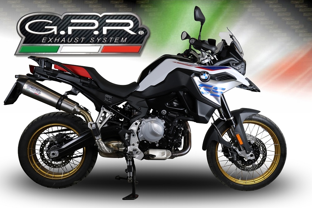GPR pot echappement compatible avec  Bmw F 800 Gs 2024-2025, New Grand Prix Evo Titanium, Échappement légal, homologué,silencieux avec db killer amovible et tuyau de liaison spécifique 