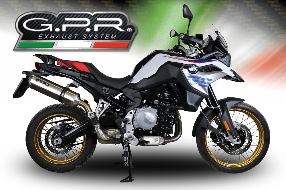 Pot echappement compatible avec Bmw F 850 Gs -Adventure 2018-2020, Satinox , Échappement légal, homologué,silencieux avec db killer amovible et tuyau de liaison spécifique 