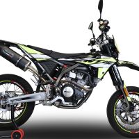 Pot echappement compatible avec Fantic Motor 125 M Performance 2019-2020, Furore Poppy, Échappement légal, homologué,silencieux avec db killer amovible et tuyau de liaison spécifique 