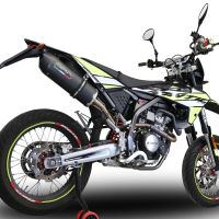 Pot echappement compatible avec Fantic Motor 125 M Performance 2019-2020, Furore Nero, Échappement légal, homologué,silencieux avec db killer amovible et tuyau de liaison spécifique 