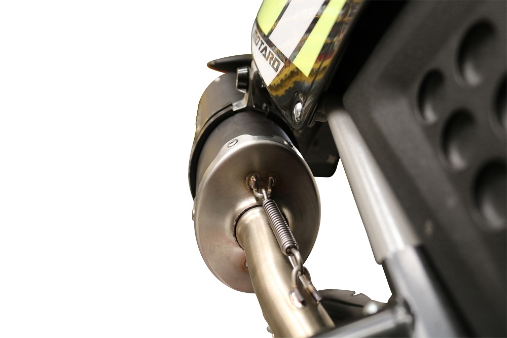 Pot echappement compatible avec Fantic Motor 125 M Performance 2019-2020, Furore Nero, Échappement légal, homologué,silencieux avec db killer amovible et tuyau de liaison spécifique 
