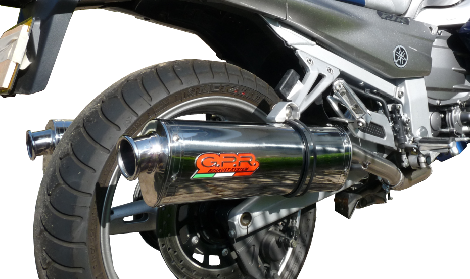 Pot echappement compatible avec Yamaha Fjr 1300 2001-2005, Trioval, Paire de pot d'échappement homologuées, livrées avec db killer amovible et raccords spécifiques 