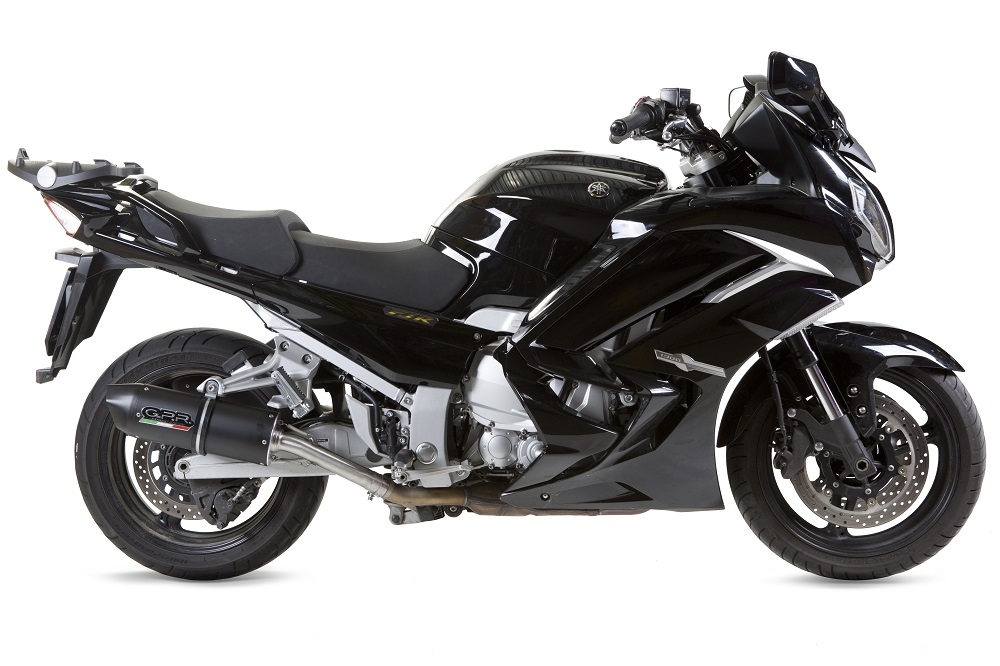 Pot echappement compatible avec Yamaha Fjr 1300 2006-2016, Furore Nero, Paire de pot d'échappement homologuées, livrées avec db killer amovible et raccords spécifiques 