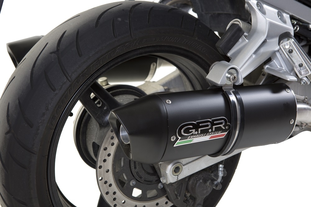 Pot echappement compatible avec Yamaha Fjr 1300 2006-2016, Furore Nero, Paire de pot d'échappement homologuées, livrées avec db killer amovible et raccords spécifiques 