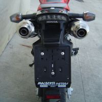 Pot echappement compatible avec Honda Fmx 650 2005-2008, Inox Tondo, Paire de pot d'échappement homologuées, livrées avec db killer amovible, catalyseurs et raccords spécifiques 