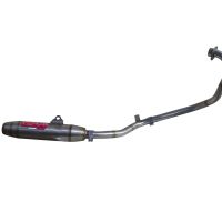 Pot echappement compatible avec Yamaha FZ 16 Byson 160 2010-2010, Deeptone Inox, Homologué et légal, système d'échappement complet, avec db killer amovible 