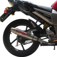 Pot echappement compatible avec Yamaha FZ 16 Byson 160 2010-2010, Deeptone Inox, Homologué et légal, système d'échappement complet, avec db killer amovible 