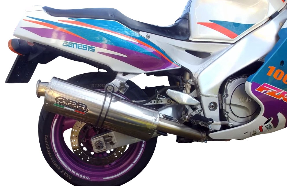 Pot echappement compatible avec Yamaha Fzr 1000 Ex-Up 1989-1990, Trioval, Échappement légal, homologué,silencieux avec db killer amovible et tuyau de liaison spécifique 