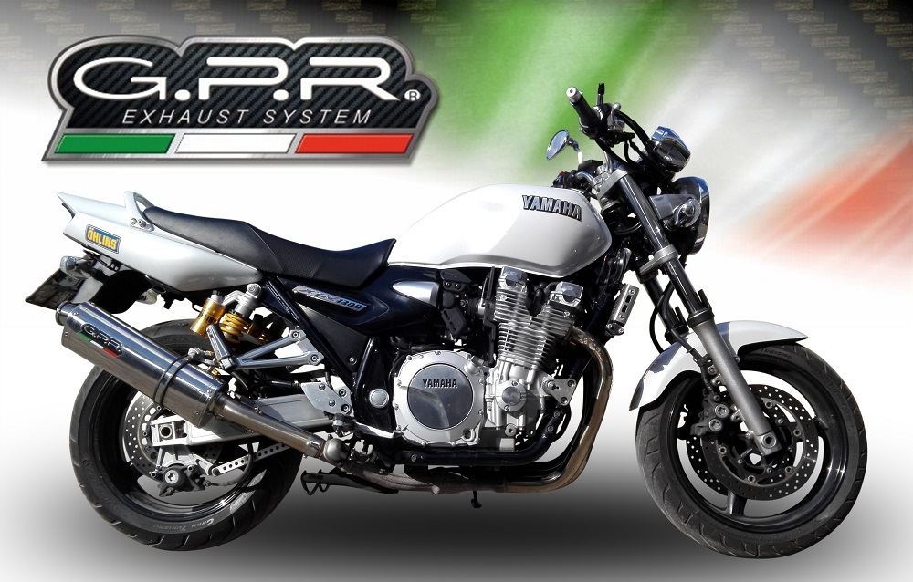 Pot echappement compatible avec Yamaha Xjr 1300 2007-2017, Trioval, Échappement légal, homologué,silencieux avec db killer amovible et tuyau de liaison spécifique 