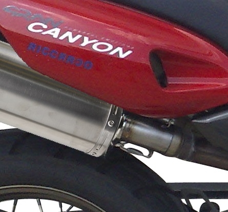 Pot echappement compatible avec Cagiva Navigator 1000 2000-2005, Trioval, Paire de pot d'échappement homologuées, livrées avec db killer amovible et raccords spécifiques 