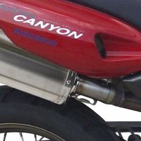 Pot echappement compatible avec Cagiva Navigator 1000 2000-2005, Trioval, Paire de pot d'échappement homologuées, livrées avec db killer amovible et raccords spécifiques 