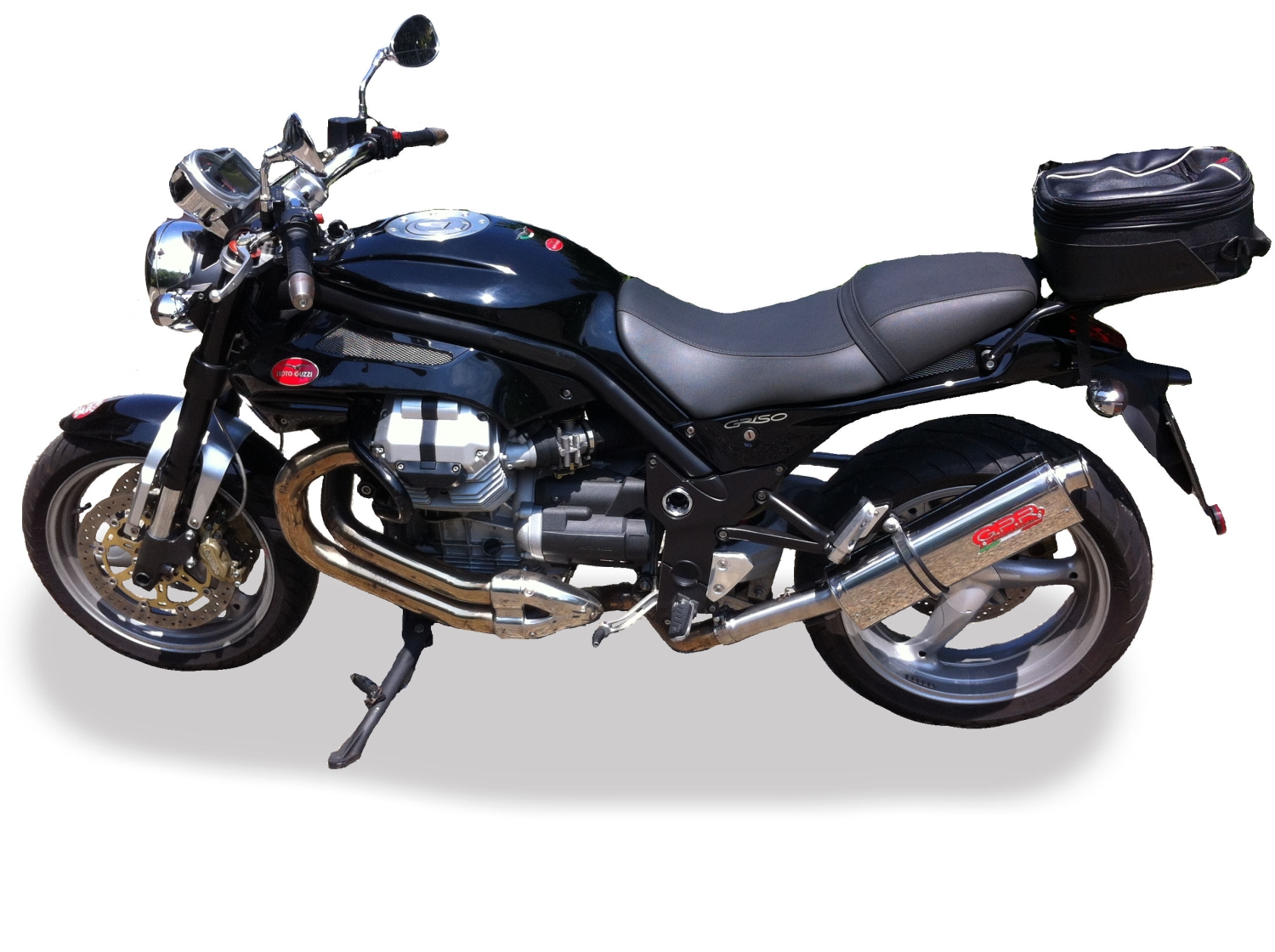 Pot echappement compatible avec Moto Guzzi Griso 1100 2005-2008, Trioval, Échappement légal, homologué,silencieux avec db killer amovible et tuyau de liaison spécifique 