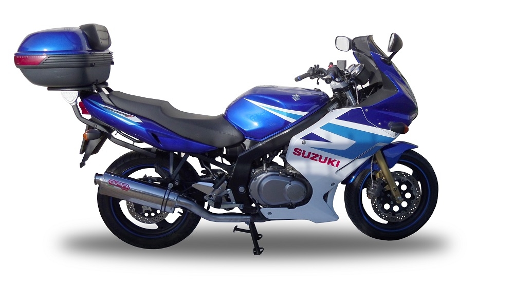 Pot echappement compatible avec Suzuki Gs 500 E - F 1989-2007, Trioval, Échappement légal, homologué,silencieux avec db killer amovible et tuyau de liaison spécifique 