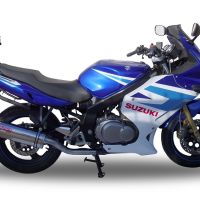 Pot echappement compatible avec Suzuki Gs 500 E - F 1989-2007, Trioval, Échappement légal, homologué,silencieux avec db killer amovible et tuyau de liaison spécifique 