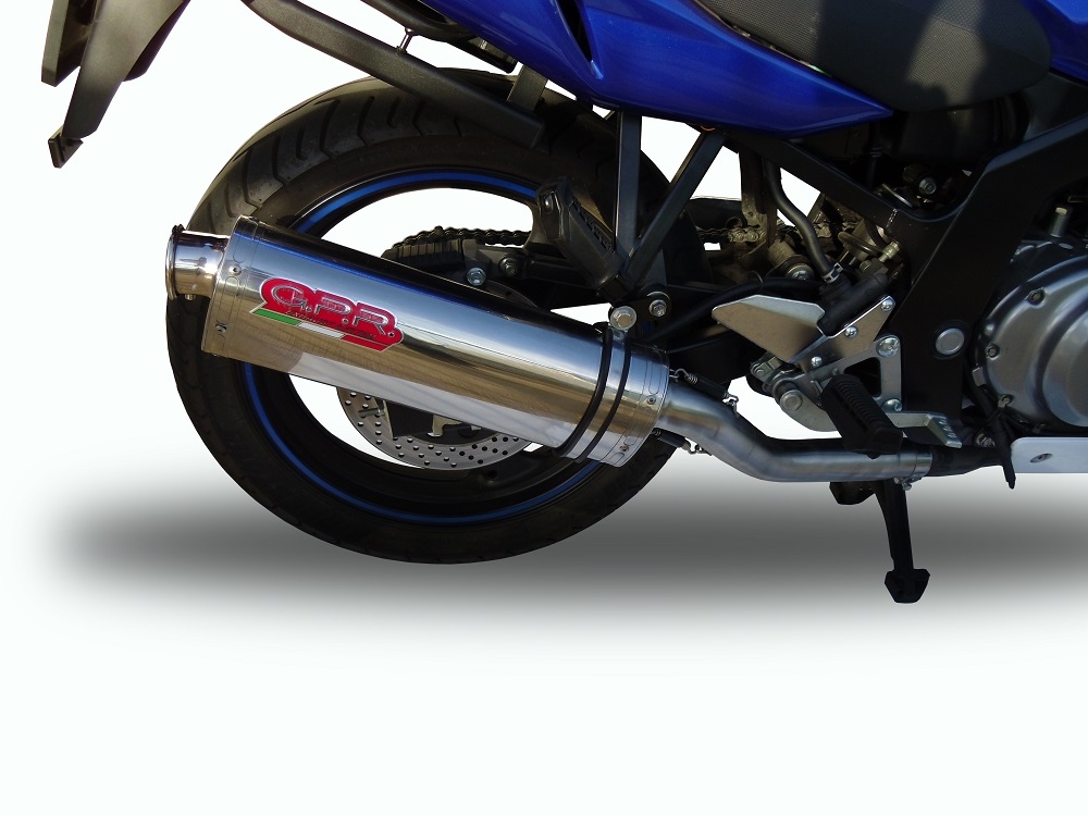 Pot echappement compatible avec Suzuki Gs 500 E - F 1989-2007, Trioval, Échappement légal, homologué,silencieux avec db killer amovible et tuyau de liaison spécifique 
